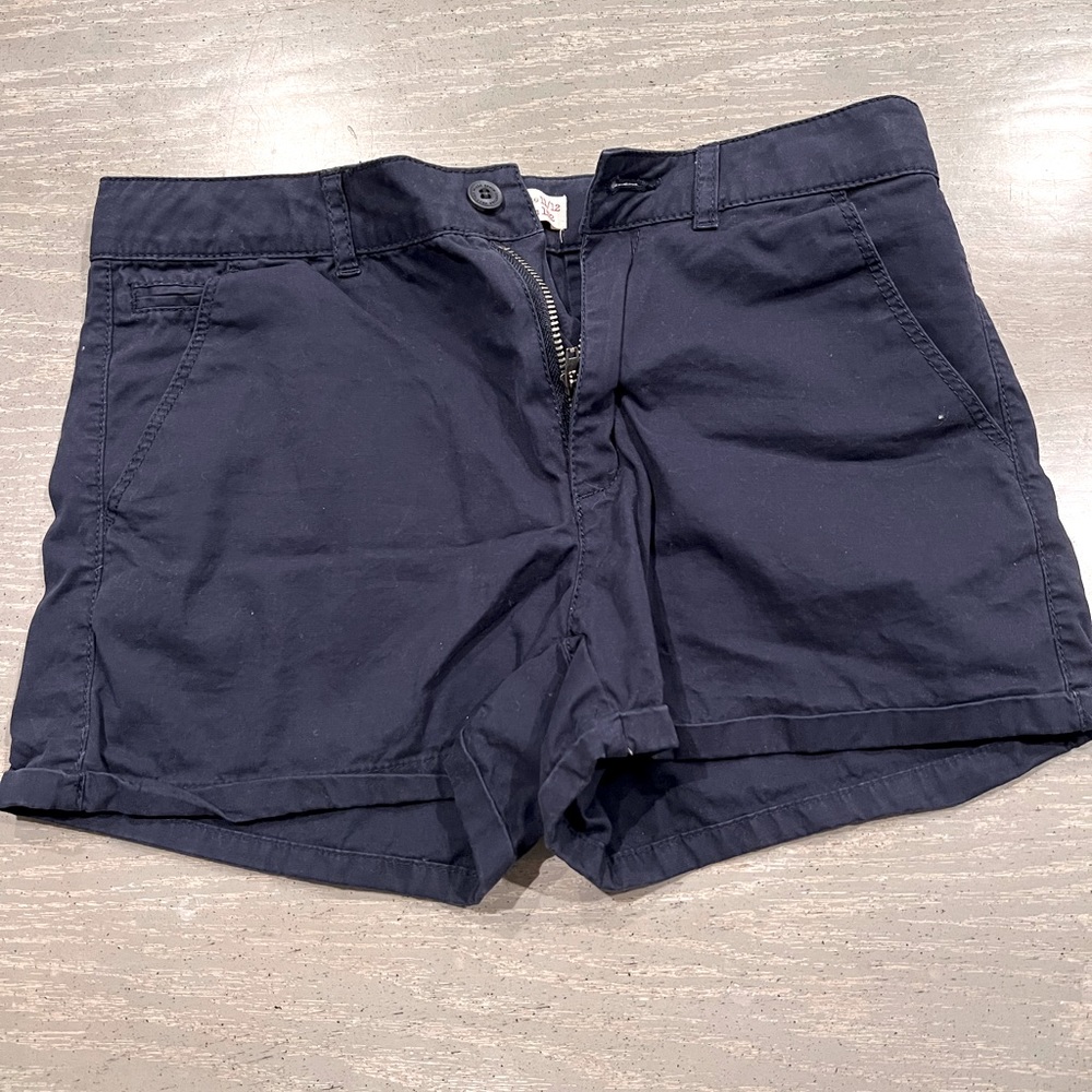 Zara girls navy blue high waist jean shorts